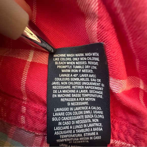 Polo Ralph Lauren red plaid short sleeve button down shirt boys XL 18/20 - Picture 10 of 12